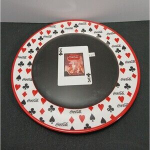 Vintage Coca Cola Plate Playing Card Theme Rare SAKURA Rare HTF 11"